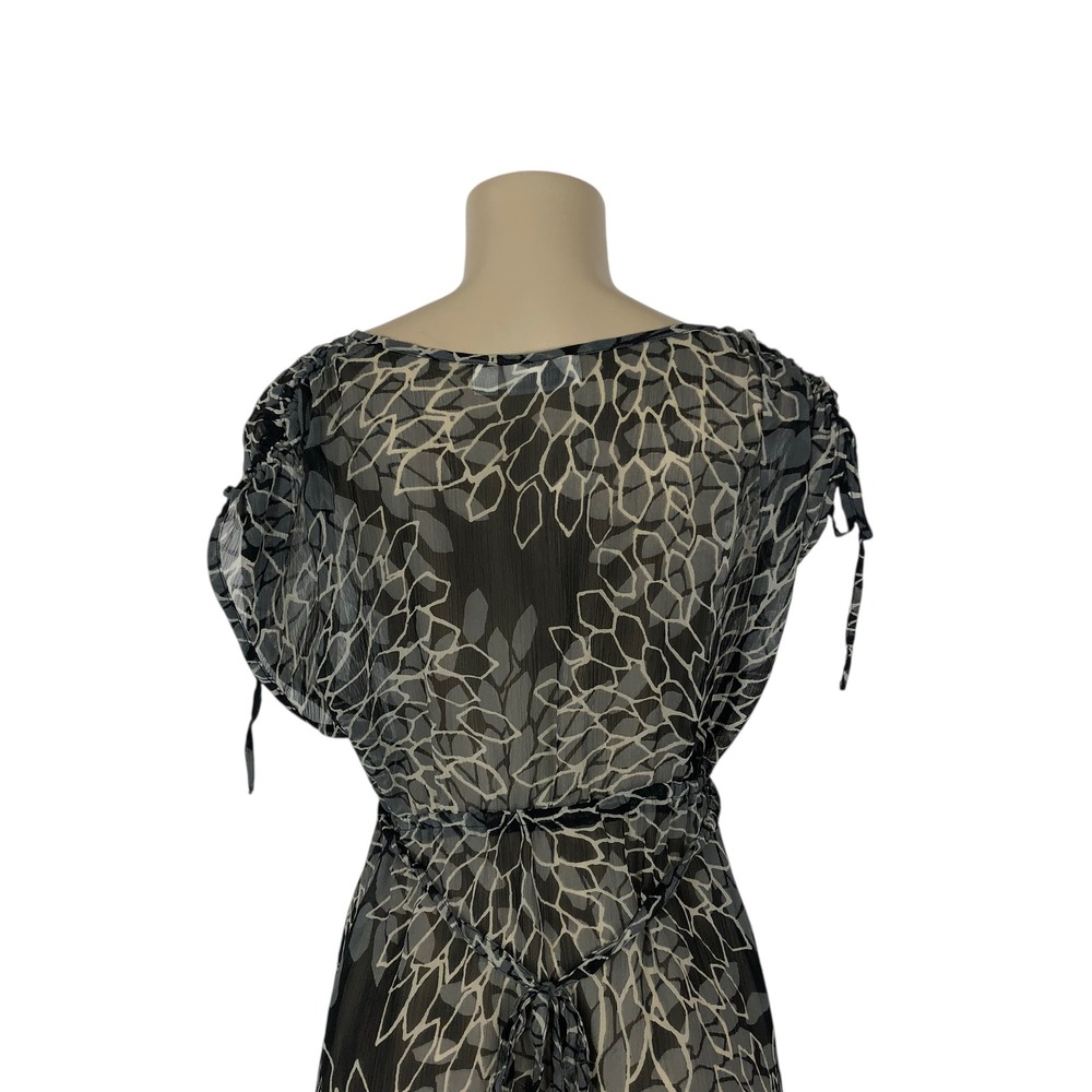 St Johns Bay Sheer Floral Print Bikini Swimsuit Cover Up Dress Size M Beach Boho - Picture 6 of 9